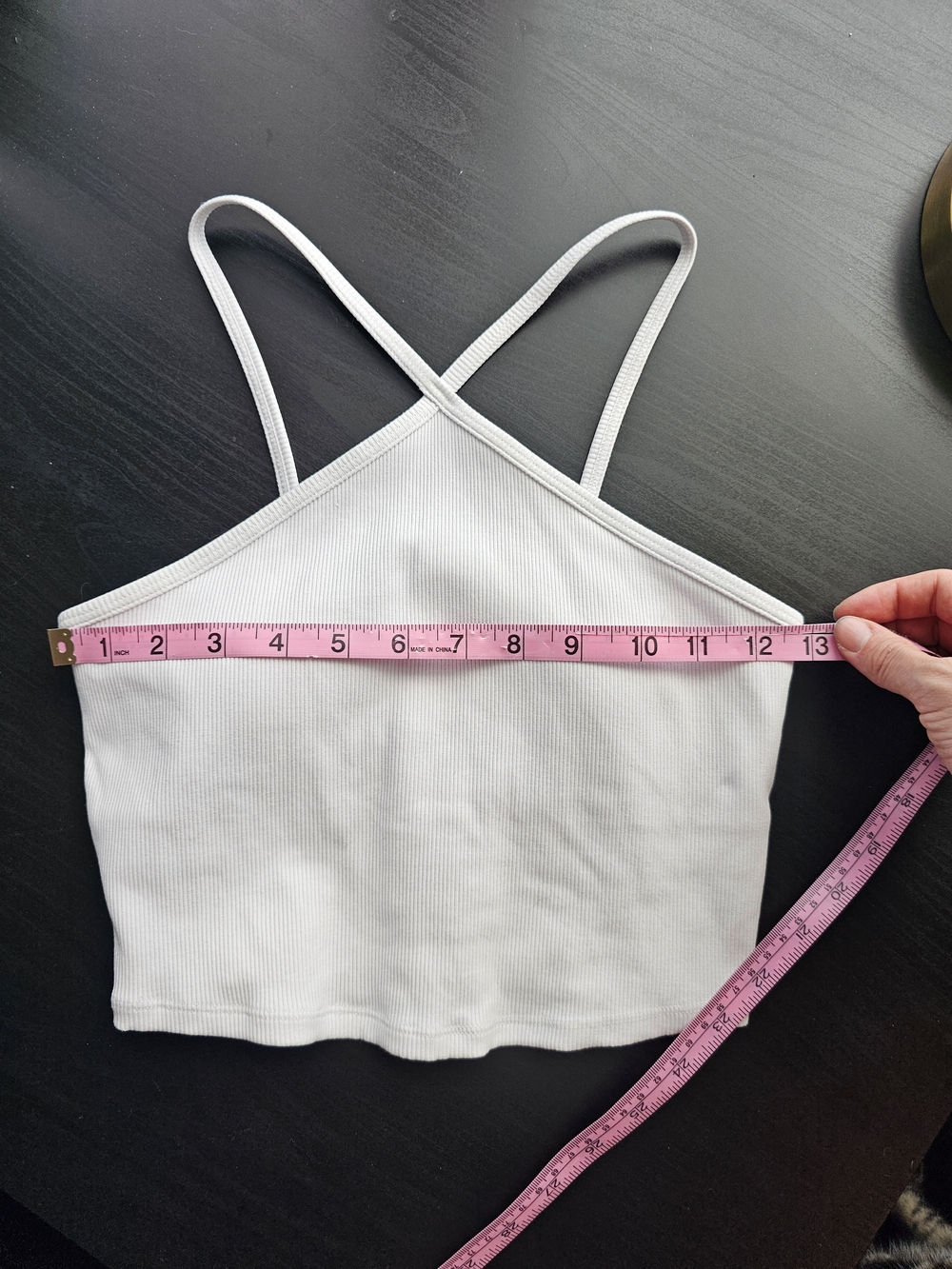 ALO Yoga White Ribbed Cross Strap Crop Top - Picture 6 of 7